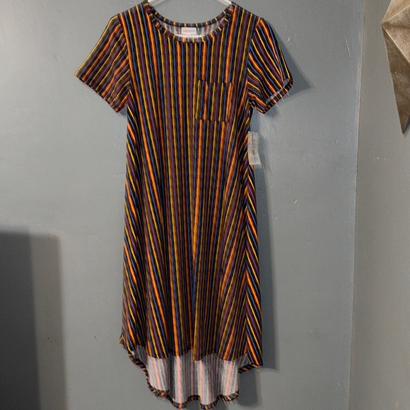 NWT Lularoe Carly Hi-Lo dress in multi print. Size XS. - Picture 1 of 6